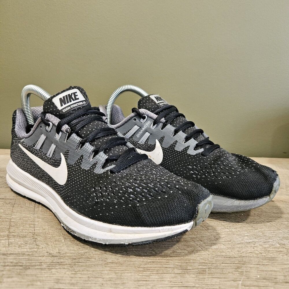 Nike Air Zoom Structure 20 Women's Size 7.5 Black Running Shoes 849577-003